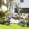 Tangkula 86" Arch Trellis For Climbing Plants W/ Planter Boxes Roses Vines For Wedding -Tangkula GUEST 2f935dfb 6eb7 4a1f bd04 a3dd0c2f290d