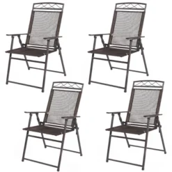 Tangkula 4PCS Folding Sling Chairs Patio Garden Pool -Tangkula GUEST 2fbbb9cd ad73 41dd 8cdc c93cbc9aaafc