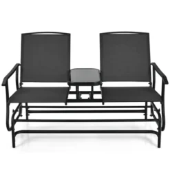 Tangkula Patio Loveseat Rocking 2 Person Outdoor Double Glider Chair With Center Table -Tangkula GUEST 2fe76091 096b 4ac6 b9fc c5c165becf40