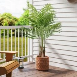 Tangkula 4.2 FT Tall Artificial Palm Paradise Plant 2 Pack Large Fake Potted Tree -Tangkula GUEST 30397959 c0b9 457a 978b 7b52e8f39fc3