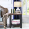 Tangkula 2 PCS Industrial Coffee End Table Bedside Nightstand W/ Shelf Black/Silver -Tangkula GUEST 30f91397 179d 4de5 b3dd 4d92afdd5353