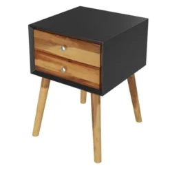 Tangkula Wooden Nightstand With 2 Storage Drawers Accent End Side Table For Bedroom&Living Room -Tangkula GUEST 30fac6cb 7669 4721 8a15 ef178f34c619