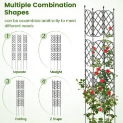 Tangkula Garden Trellis Outdoor Plant Support Frame With Adjustable Shapes Ground Stakes Rustproof PE Coating Pipes 1/2pcs -Tangkula GUEST 313d4b08 3be9 4512 8bdf 1546566caaa3
