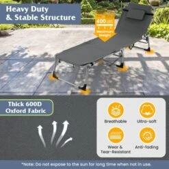Tangkula Outdoor Folding Chaise 5-Position Lounge Chair W/ Face Hole & Adjustable Footrest -Tangkula GUEST 3146e22f 441c 4e3f a82d 20e0fc5653ac