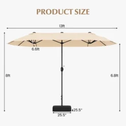 Tangkula 13FT Double-sided Patio Umbrella W/ Crank Handle Umbrella Base Safety Lock -Tangkula GUEST 31704dd0 b2b7 41cf b0ec f4ed84d53d1a