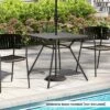 Tangkula 32" Patio Dining Table W/ 1.6" Umbrella Hole & Lid DPC Tabletop For Backyard -Tangkula GUEST 3174ef70 e642 49d9 99a9 6b5b220f6141