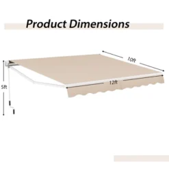 Tangkula Retractable Patio Awning Aluminum Deck Sunshade Shelter Outdoor Beige 18 Tangkula Retractable Patio Awning Aluminum Deck Sunshade Shelter Outdoor Beige -Tangkula GUEST 3175aa0e 4cbb 4e64 9ef6 e62ccc4c9f30