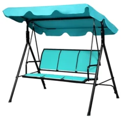 Tangkula Outdoor Swing Canopy Patio Swing Chair 3 Person Canopy Hammock Blue -Tangkula GUEST 31da50ce 22a9 4eec 8ba2 9f4a6d3d8394