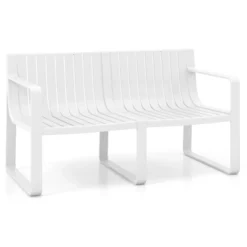 Tangkula Patio Loveseat 2-Person Bench W/ Curved Backrest Slatted Design For Backyard -Tangkula GUEST 3243fd3f f187 4a9c 89b1 bb1ad65f107f