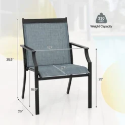 Tangkula Set Of 2 Patio Dining Chairs Outdoor Armchairs W/ Sturdy Metal Frame -Tangkula GUEST 33943953 b779 4940 b595 a4833c97211e