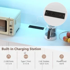 Tangkula 77" Tall Kitchen Pantry Storage Cabinet With LED Lights And Power Outlets -Tangkula GUEST 3410902b f386 47db 841f 1984dde36a31