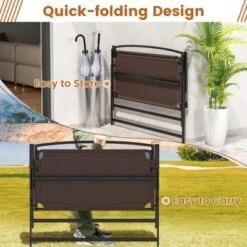 Tangkula Foldable Garden Bench 2-person Patio Loveseat With Fabric Backrest And Metal Armrests Portable Outdoor Loveseat Bench -Tangkula GUEST 34122e5e c922 4174 94d1 baf4d10e57ff