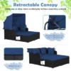 Tangkula Patio Hand-Woven PE Wicker Daybed Outdoor Loveseat Sofa Set W/ Navy Cushions -Tangkula GUEST 34499168 b450 4337 a585 0e6e17ef6125