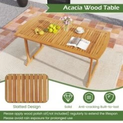 Tangkula Outdoor Wooden Dining Table For 4-6 71" Acacia Wood Table 15 Tangkula Outdoor Wooden Dining Table For 4-6 71" Acacia Wood Table -Tangkula GUEST 34e419e8 1085 4f50 b19a a2c531437c3b