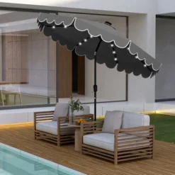 Tangkula 9.3 FT Solar Patio Umbrella W/ 32 LED Lights & Tilt Adjustment -Tangkula GUEST 35205076 a76d 4eb8 926d e906eb01a8cf