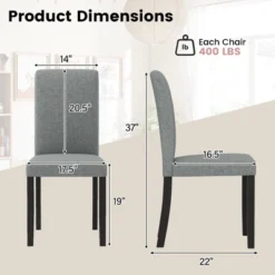 Tangkula Dining Chair Set Of 4 Mid-Century Modern Fabric Upholstered Parson Chairs -Tangkula GUEST 357ff05b 3c34 471f b651 87ec2987940f