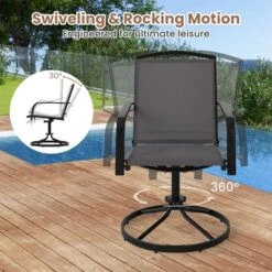 Tangkula Patio Swivel Chairs Set Of 2 W/ High Back & Round Metal Base For Backyard -Tangkula GUEST 35cddc78 3c26 40b7 943e aad9756f9f2b 1