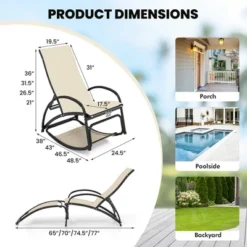 Tangkula 2-in-1 Outdoor Rocking Chair Convertible Lounge Chair With 4-Position Adjustable Backrest Curved Armrests -Tangkula GUEST 35eb7f45 fd20 4717 aab1 ebe3b09e111d
