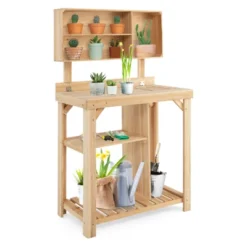 Tangkula Garden Work Bench, Wood Potting Station W/ Bottom Shelves & Top Compartments Solid Fir Wood Structure 21 Tangkula Garden Work Bench, Wood Potting Station W/ Bottom Shelves & Top Compartments Solid Fir Wood Structure -Tangkula GUEST 3697f0e8 ca7d 483b 91e2 1b960ead4ea1