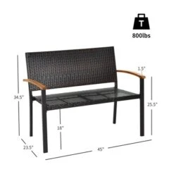 Tangkula 2 PCS Patio Furniture Set Weather-Resistant Rattan Bench Wicker Loveseat Steel Frame For Yard Garden Poolside 16 Tangkula 2 PCS Patio Furniture Set Weather-Resistant Rattan Bench Wicker Loveseat Steel Frame For Yard Garden Poolside -Tangkula GUEST 369e72df a27c 4e6b 9d07 998113ebe0c0