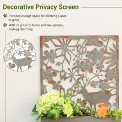 Tangkula Set Of 2 Decorative Raised Garden Bed Wall-mounted Metal Planter Box W/ Trellis -Tangkula GUEST 371f0803 a975 4ca2 96a4 e9c05be8ce0e