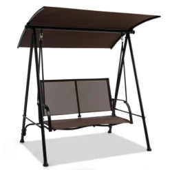 Tangkula 2-Person Patio Swing Seat Swing Bench Canopy Swing Loveseat Outdoor -Tangkula GUEST 372162bb adaa 42d1 85d8 208b8d34d02a