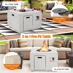 Tangkula 34" Square Concrete Propane Fire Pit Table W/ Lava Rocks Rain Cover 50,000 BTU 14 Tangkula 34" Square Concrete Propane Fire Pit Table W/ Lava Rocks Rain Cover 50,000 BTU -Tangkula GUEST 372a3bab 7b13 42bd 9c6f 9c6131e91e98