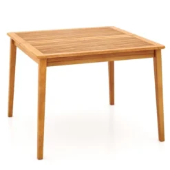 Tangkula 39" 4-Person Outdoor Acacia Wood Dining Table W/ 1.96" Umbrella Hole For Porch -Tangkula GUEST 372c13b3 38ec 4b80 8690 783d1ac8ed2c