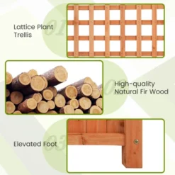 Tangkula Raised Garden Bed With Trellis Indoor & Outdoor Plant Container With Hanging Roof Drainage Holes For Climbing Vines Flowers -Tangkula GUEST 3755ba6c 8340 40f8 8fa0 5e903f38ab89