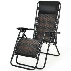 Tangkula Mix Brown Folding Recliner Patio Rattan Zero Gravity Lounge Chair With Headrest 9 Tangkula Mix Brown Folding Recliner Patio Rattan Zero Gravity Lounge Chair With Headrest -Tangkula GUEST 37a37cf4 dff0 4b68 8a33 07b217d63393