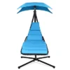 Tangkula Patio Hammock Chair Floating Hanging Chaise Lounge Chair W/ Canopy