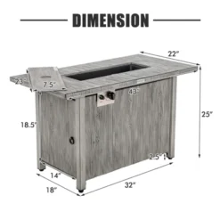 Tangkula 43’’ Propane Fire Pit Table 50,000 BTU Outdoor Propane Gas Fire Table W/ Wood Grain Tabletop Hideaway Tank Storage -Tangkula GUEST 38be8316 0406 465e b158 c2c45ed84ed3