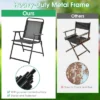Tangkula Set Of 6 Heavy-Duty Metal Folding Chairs Frame Armrests Portable Patio Black