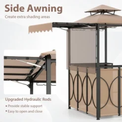 Tangkula 3-Piece Outdoor BBQ Canopy W/ Bar Table & 2 Foldable Bar Chairs Set For Patio -Tangkula GUEST 3915adf8 5077 4fa5 8764 6e386ed42b11