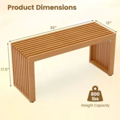 Tangkula 36 Inch Patio Bench All-Slat Acacia Wood Loveseat For 2 People 800 Lbs Capacity -Tangkula GUEST 3925127b 8960 4971 a9be ba36656a04bd 1