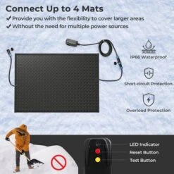 Tangkula 20" X 30" Heated Snow Melting Mat W/ 3 In/h Speed Non-Slip Rubber GFCI Plug With Cord -Tangkula GUEST 395ff8b6 5eec 4664 a7db 26346ef2fc3d