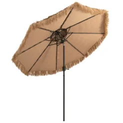 Tangkula 9 Ft Outdoor Tiki Umbrella Double-Roof Hawaii Style Umbrella W/ Tilt Mechanism & Hand Crank 9-Tier Endothermic Straw 8 Sturdy Steel Ribs -Tangkula GUEST 39d02c08 b7d9 448b 8ac1 9f3d18da7fcb