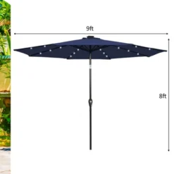 Tangkula 9FT Solar Umbrella LED Patio Market Steel Tilt W/ Crank Outdoor Patio Navy 12 Tangkula 9FT Solar Umbrella LED Patio Market Steel Tilt W/ Crank Outdoor Patio Navy -Tangkula GUEST 39e9b7d0 d1e6 4f43 a8dc c1ffb70ec926