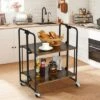 Tangkula 2-Tier Folding Bar Cart Kitchen Serving Island Utility Cart Storage Shelves -Tangkula GUEST 3a093d3b e1bf 47be 9df3 ccb6fa1787e1