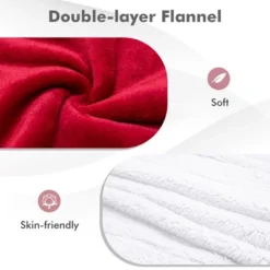 Tangkula 84" X 62" Twin Size Electric Heated Blanket, 5 Heating Levels, 10 Hours Auto Off, Cozy Flannel & Fabric, Overheat Protection Red -Tangkula GUEST 3a92a0b8 2e4d 4d3d 80ee 79c6825e3c47