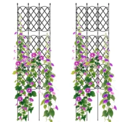 Tangkula Garden Trellis Outdoor Plant Support Frame With Adjustable Shapes Ground Stakes Rustproof PE Coating Pipes 1/2pcs -Tangkula GUEST 3b10f5de f5fe 4cbe a227 1c0e1cde7450