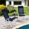 Tangkula 4PCS Outdoor Patio Folding Dining Chairs With Reclining Backrest And Headrest Navy -Tangkula GUEST 3b2a52b2 43be 43b6 a27a 13a04b60724a