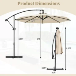 Tangkula 10 FT Patio Offset Umbrella W/ X-shaped Base Infinite Tile & 360° Rotation -Tangkula GUEST 3b2b86ca c500 4b7f b39b a8b94f82b677