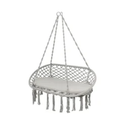 Tangkula 2 Person Hanging Hammock Chair W/ Cushion Macrame Swing 330 Lbs Capacity Grey 21 Tangkula 2 Person Hanging Hammock Chair W/ Cushion Macrame Swing 330 Lbs Capacity Grey -Tangkula GUEST 3bd0dedb b07f 434c aa55 fd9fd3e3b5b8
