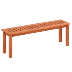 Tangkula Outdoor Solid Wood Bench Backless Dining Bench W/ Slatted Seat -Tangkula GUEST 3bec8f2b eb0b 4fed 9897 2d7cc1362d09