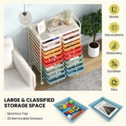 Tangkula Office Rolling Cart 20 Storage Drawers Scrapbook Paper Studio Organizer Macaron -Tangkula GUEST 3d000ae8 ba10 4c31 818a f046b8493d95