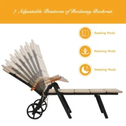 Tangkula 2PCS Folding Outdoor Rattan Chaise Lounge Chair Cushioned Recliner With Wheels& Cushions -Tangkula GUEST 3d6e1c78 32ca 4485 a184 3e8887c1d18f