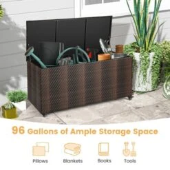 Tangkula 96 Gallon Outdoor Storage Box PE Wicker Deck Box With 4 Wheels & Waterproof Liner Patio Rattan Storage Container Mix Brown/Mix Grey 15 Tangkula 96 Gallon Outdoor Storage Box PE Wicker Deck Box With 4 Wheels & Waterproof Liner Patio Rattan Storage Container Mix Brown/Mix Grey -Tangkula GUEST 3dbe1d77 b775 4e38 ab7f 36a0d74ef9b5