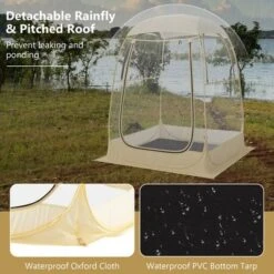 Tangkula 4.2 X 4.2 FT Instant Pop Up Tent Weatherproof Shelter Sports Tent For 1-2 People -Tangkula GUEST 3e3589f2 3331 4787 88a5 7efab3cce816