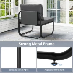 Tangkula Patio Chairs Set Of 2 W/ Removable Cushions Heavy Duty Metal Frame Poolside -Tangkula GUEST 3e421378 de27 408f 9a95 6e3f868b9721